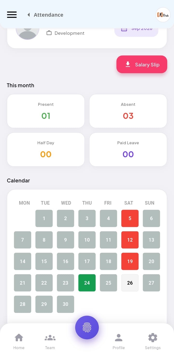 PayrollX employee app attendance punch times