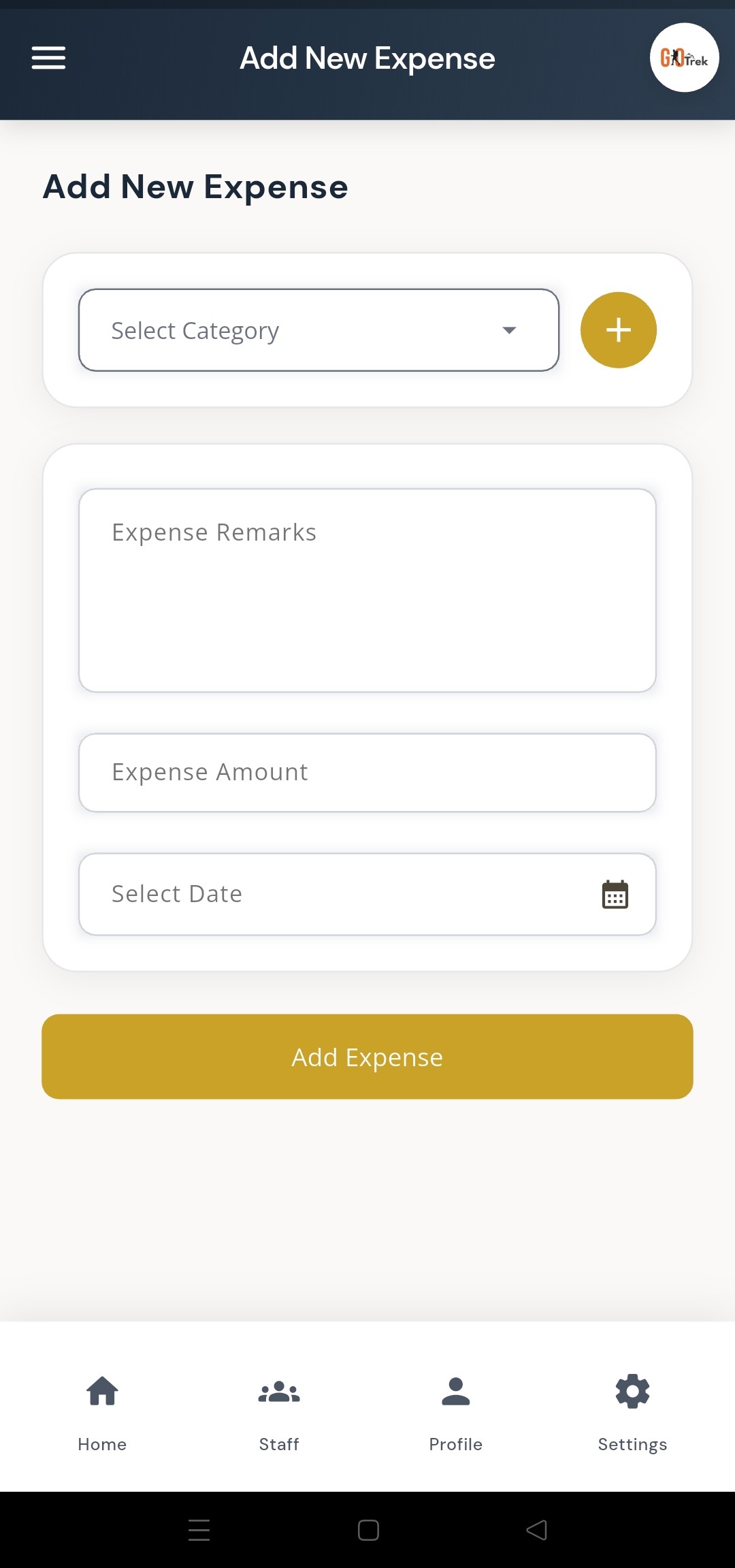 PayrollX employer app add expense form